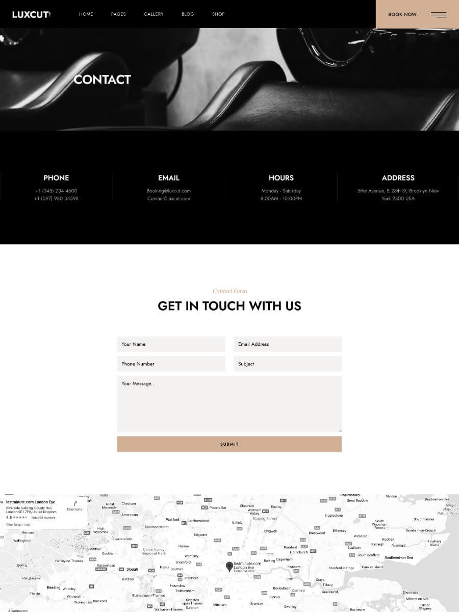 Luxcut Hair Salon Contat Form